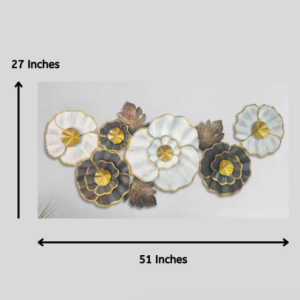 Alternative view of 3 Leaves Flower Metal Wall Art for Living Room (51 x 27 Inches)