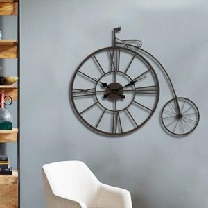 Ancient Wheel Metal Wall Clock For Living Room (38 x 30 Inches)