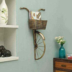 Big Cycle Basket Metal Wall Art for living room (19 x 27 Inches)