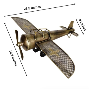 Alternative view of Golden Plane Metal Decor for guest room (16.5 x 23.5 Inches)