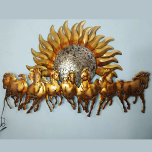 Alternative view of Elegant 7 Horses with Sun Metal Wall Art (54 x 33 Inches)